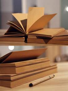 Brown Kraft Cover Sketchbook/Journal/Diary/Note Book With Blank Kraft Paper,Hardcover Sketchbook For Journal For Drawing, Art, Travelers Gifts, Students And Office Supplies(16k/32k 124 Pages),School Supplies,Back To School