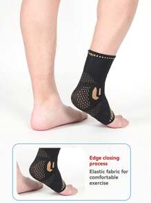 1 Stück Kupfer-Ionen Bandage Kompressions-Knöchelstütze, geeignet für Herren & Damen, Fitness, Laufen, Seilspringen, elastisch & atmungsaktives Fußgelenk Gym Zubehör