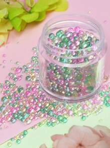 1 pièce de remplissage en résine époxy avec perles de verre aurore, mini perles à bulles de tailles mélangées pour le remplissage de moule en silicone, fournitures artisanales DIY, fournitures pour la fabrication de bijoux