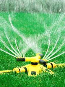 360 Degree Rotating Green Lawn Sprinkler Head, Agricultural Vegetable Garden Auto Watering Sprinkler, Lawn & Garden Watering Spray Irrigation Cooling Tri-Fork Watering Device - Multicolor - View 1