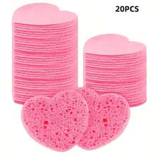 10/20-Pack Heart-Shaped Facial Sponges - Gentle Exfoliating & Cleansing Pads For All Skin Types, Professional Grade, Chemical-Free, Perfect For Makeup Removal, Face Massage & Mask Application - Multicolor - View 14