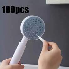 100 piezas Cepillo de limpieza para ducha de 1 segundo, cepillo de limpieza de poros, cepillo de nailon anti-obstrucción, adecuado para cocina, baño, toma de teléfono, de vuelta a la escuela