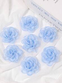 10 朵手工制作的焦边玫瑰（2.56 英寸）非常适合 DIY 新娘发饰、帽子和鞋子装饰以及手工制作的礼服装饰 - 多种颜色可选，新娘配饰制作 |0 复古花卉设计 | 蕾丝细节