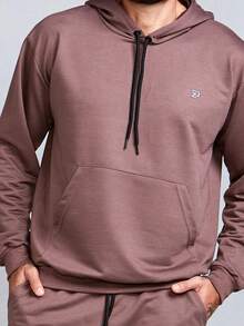 Men's Sweatshirt And Pants Set - Rust Brown - View 3