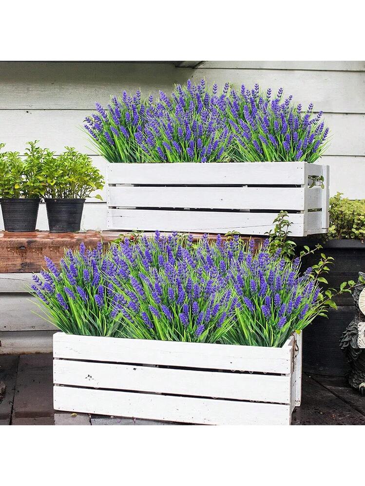 Geegoods Piante artificiali per esterni, fiori di lavanda finti con