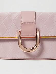 女士腋下包，高端简约优雅方形包，多功能单肩/斜挎包，2024年圣诞节冬季新款圣诞礼物 - 粉色 - 查看 5