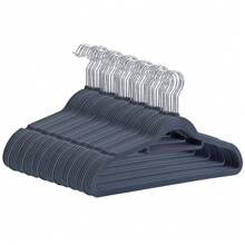 10pcs Flocked Covered Hanger, Horizontal Bar Clothes Rack For Daily Use
