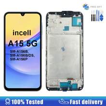 Incell Compatible With Galaxy A25 5G A256 LCD Display Touch Screen Digitizer Assembly Compatible With Galaxy A15 5G A156B With Frame A35 A55 Screen Replacement Parts