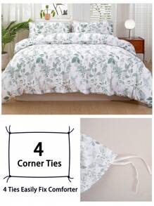 3 pièces/set Ensemble de housse de couette à motif floral (1 housse de couette et 2 taies d'oreiller) Ensemble de literie de couette doux et agréable pour la peau pour la maison, Ensemble de draps toutes saisons