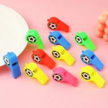 12pcs World Cup Football Whistle, Colored Whistle With Football Stickers, Match Referee Whistle, Match Cheering Whistle Props. Festival Gift Box Filling. Classroom Prize [With Hanging Rope, Random Color]