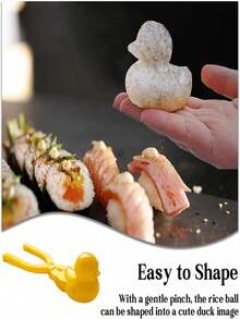 1/2 piezas, Molde de arroz con forma de pato, molde de arroz con pato DIY, molde de sushi, herramienta de arroz con forma de animal, moldes de arroz, herramientas de formación 3D para comidas y manualidades divertidas, herramientas de artesanía - Multicolor - Ver 5