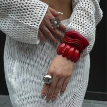Modisches Angola Rotes Armband, minimalistischer roter Farbverlauf geometrischer Armreif, Europäischer & Amerikanischer Stil
