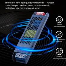 Transformador de fuente de alimentación de AC100V-265V a DC12V/24V 100W/300W, adecuado para luces LED de 12V/24V, CCTV, cámaras, radios, altavoces, amplificadores y otros dispositivos