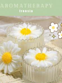 1 件手工制作的向日葵香味大豆蜡烛，香薰蜡烛杯家居装饰