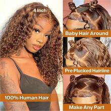 Ombre Highlight Deep Wave Curly Bob Wigs Human Hair Pre Plucked Wear And Go Glueless 13x4 Hd Honey Blonde Highlight Lace Front Wig Human Hair For Black Women Wet And Wavy 4/27 14 Inch - SP4/27 - 查看 2