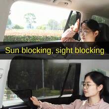1 件黑色尼龙汽车窗帘，带磁性附件，涤纶保暖针织面料，车辆遮阳和隐私保护面板，汽车遮阳板，汽车遮阳帘，静态窗户隔热网，防晒防雨，户外遮阳工具，可伸缩前侧窗遮阳板，用于车辆冷却和散热 - 彩色 - 查看 4
