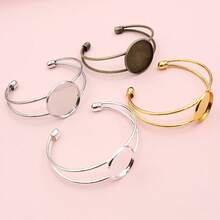 2 件 20 毫米 25 毫米内径 DIY 手镯凸圆形空白底座镶嵌托盘边框 DIY 珠宝制作配件配件 - Bangle Bracelet Base - 查看 6