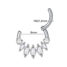 SWANJO 1pc Titanium Marquise Zirconia Hoop Earrings 8mm Cartilage Daith Rook Nose Piercing Body Jewelry - TF663 - View 2
