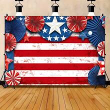 1PC Retro Independence Day Background Banner, Retro Patriotic Background Decoration Hanging Cloth And National Day Celebration Decoration, Patriotic Veterans Party Decoration Supplies, New Multi Functional Polyester Background Hanging Cloth, Corridor, Garden Photography Background, No Power Supply Required