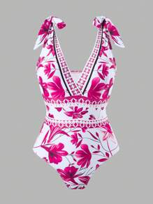 2024 New European & American Cross-Border Women One-Piece Swimsuit With Skirt, Fashionable, Slimming, Sexy Swimwear
