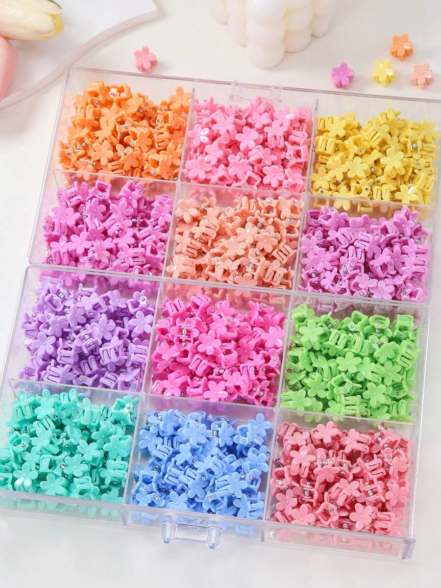 100pcs/Pack Colorful Mini BB Hair Clips, Random Colors, Fashion, Simple & Cute Hair Accessories For Girls, Suitable For Daily Use - Multicolor - View 1