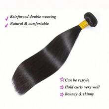 Brazilian Straight Hair Bundles 8-26 Inch Human Hair Bundles 1 Single Bundle Unprocessed Virgin Weave Bundles Human Hair Raw Remy Hair Bundles Natural Black Color