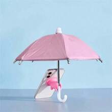 Mini Umbrella For Smartphones With Universal Piggy Suction Cup Holder, Outdoor Anti-Glare Sunshade, Polyester Fiber Material, Rain And Sun Protection, Screen Protector