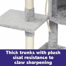 SEBRUANC 112cm Cat Tree Multi-Layer Cat Scratching Tree Medium Cat Tower Cat Climbing Frame Stable Frame And Comfortable Perch With Cat Toys And Sisal For Fats To Care For Their Paws And Have Fun - Light Grey - View 6