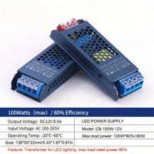 Transformador de fuente de alimentación de AC100V-265V a DC12V/24V 100W/300W, adecuado para luces LED de 12V/24V, CCTV, cámaras, radios, altavoces, amplificadores y otros dispositivos