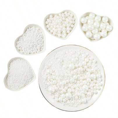 85g Bolas de perlas blancas para decoración de tartas, surtido de tamaños 0.2/0.4/0.6/0.8cm, para decorar tartas, paletas, helados, dulces, galletas. Suministros de decoración DIY adecuados para bodas, cumpleaños y fiestas