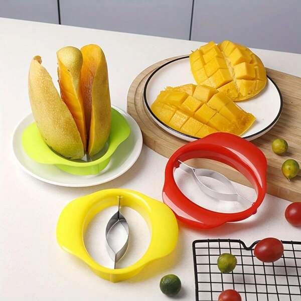 1pc Easy-Grip Mango Slicer - Creative Kitchen Gadget For Perfect Cuts, Plastic Mango Cutter With Colorful Options, Ideal For Peeling & Core Removing, Fruit Slice