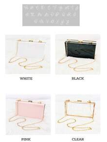 Personalized Name/Text Acrylic Clutch, Bridesmaid Clutch, Bridesmaid Wallet, Bridesmaid Bag, Customized Personalized Acrylic Wallet, Acrylic Clutch, Holiday Gift For Friends, Women, Her, Personalized Wallet, Customized Personalized Acrylic Clutch, Christmas Gift, Women's Wallet And Purse, Gold Wallet