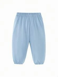 mini bala Quần dài mềm mại, thoáng mát, nhanh khô cho bé gái, thích hợp mặc mùa hè. - màu xanh băng - Xem 6