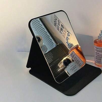 便携式化妆镜，双面梳妆镜，可折叠桌面/台镜，适合家庭、旅行、学生宿舍、男女