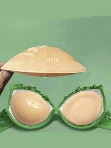 2pcs/Pair Ladies' Bikini Underwear Sponge Bra Pads With Adhesive Design - Apricot - View 4