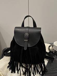 New Bohemian Style Niche Backpack, Fringed Commuter Backpack, Artistic Style Woman Bag, Retro Fashion - Multicolor - View 12