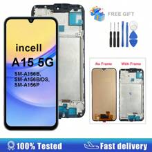 Incell Compatible With Galaxy A25 5G A256 LCD Display Touch Screen Digitizer Assembly Compatible With Galaxy A15 5G A156B With Frame A35 A55 Screen Replacement Parts