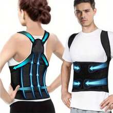 2025 Newest 1pc Back Brace Posture Corrector For Men Back Straightener Scoliosis And Hunchback Correction Fully Adjustable Shoulder Support Spine Corrector Support Adjustable Posture Trainer Exercise Waist Belt Suitable For Workout Home Sports And Walk