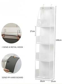 Over The Door Hanging Storage Bag, Transparent Visible Multi-Compartment Organizer Pouch For Closet, Wall, Home Organization