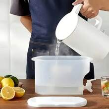 1 Peça Dispensador de Bebidas, Garrafão Transparente de PP de Grande Capacidade com Torneira, À Prova de Vazamento, Perfeito para Limonada, Chá e Bebidas de Frutas, Fácil de Servir, Balde de Bebida para Casa e Uso Externo na Geladeira