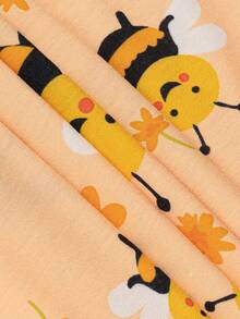 Women's Spring & Summer Cartoon Bee V-Neck Scrub Short Sleeve Nurse Uniform Tops With Pockets For Women - Multicolor - View 5