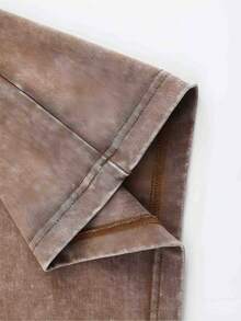 1 Piece, Washed Printed T-Shirt 230g, Interesting Multi-Color Stars, High-Quality Wax Printed Cotton Retro Fashion Brand T-Shirt, Suitable For Summer T-Shirt With A Certain Thickness, Holiday Gift - 卡其色 - 查看 5