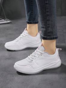 Fashion Versatile Casual Simple Comfortable Athletic Shoes - White - View 3