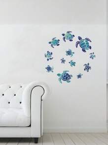 Sea Turtle Wall Stickers Under The Sea Vinyl Wall Stickers Wall Decals Wall Decor Waterproof Wall Stickers Decoration For Home, Office, Living Room, Wall, Bathroom, Toilet