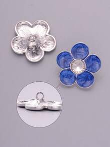 4pcs/Pack Elegant Floral Rhinestoned Metal High-End Buttons, Applicable For Shoes, Hats, Bags, Clothes, Headwear, Scarfs, Wedding Dresses, Bridal Bouquets, DIY Jewelry Handcraft Accessories