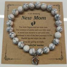 WholeNight Pulsera ajustable con colgante con huella de bebé para futuras mamás, regalo de joyería de moda para el embarazo, madres, San Valentín, Día de la Madre, todo el año, regalo de baby shower, Pascua, para niñas/niños