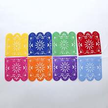 Mexican Flag With Eggs Theme Party Banner Set, Colorful Hollow Decorative Paper Cutout Banner For Day Of The Dead Celebration And Christmas - Multicolor - View 10