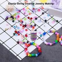 1 Roll 1mm(0.04 Inch) Rainbow Elastic Cord, Elastic Beading String, Used For Jewelry Making Bracelets, Beads, Rainbow Elastic Rope, Clay Beads, Jewelry, Necklaces, Sewing And Crafts [20M(65.6Ft)/50M(164Ft)] - Multicolor - View 6