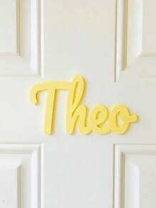 1pc, Custom Brand Logo (Natural Wood Color For Wood Material, Other Colors For Acrylic Material), Elegant Letter Decoration, Seven Colors To Choose From, High-Quality Acrylic Material, 2D Flat, Party, Birthday, Living Room, Bedroom, Nursery And New House Party Birthday Party Decoration, No Electricity Required, Room Decoration, Autumn Home Refresh, Scandinavian Cozy Home,Home Harmony