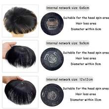 Synthetic Men's Wig Thick Toupee With Around Hair Replacement System Prosthetic Hair Wig Male Pieces For Men Baldness - Black - View 6